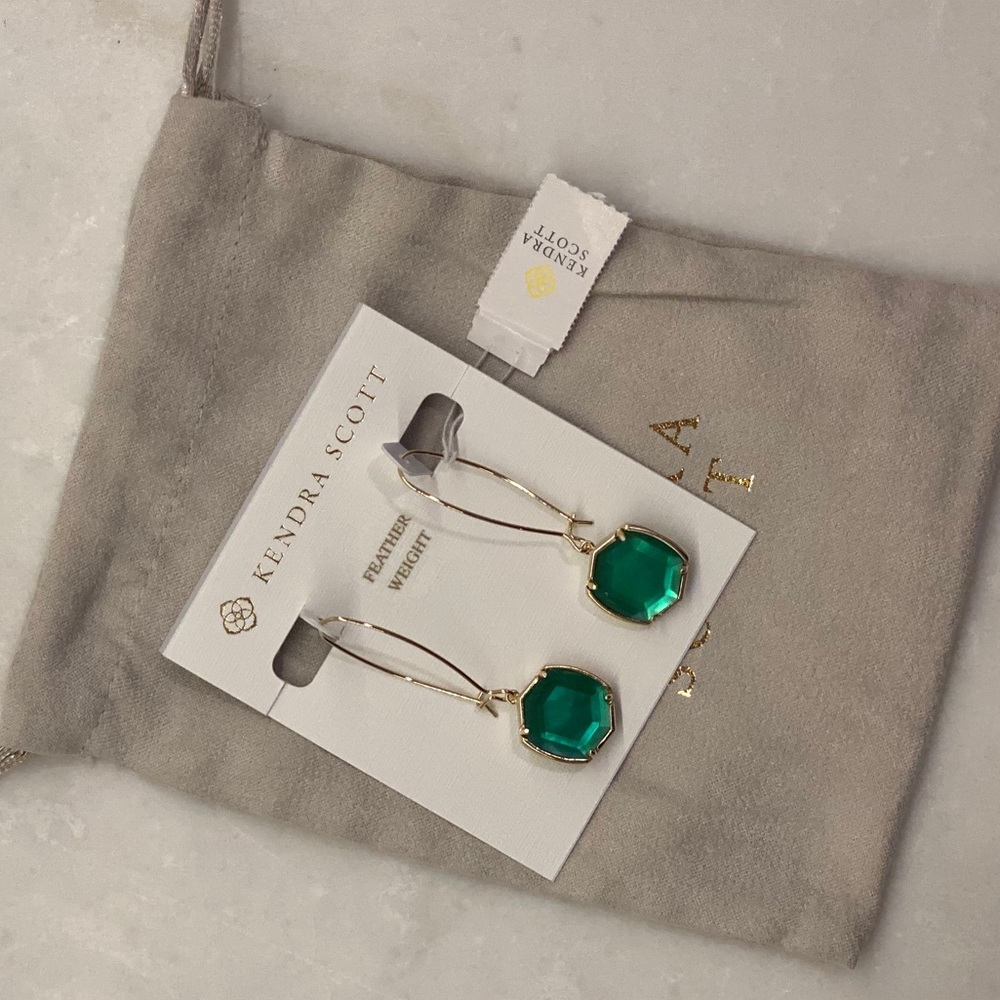 Davis Earring in Gold with Jade